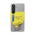 Bright Yellow 'Independent Productions' Clear Phone Case — Illustrated Box & Logo Design